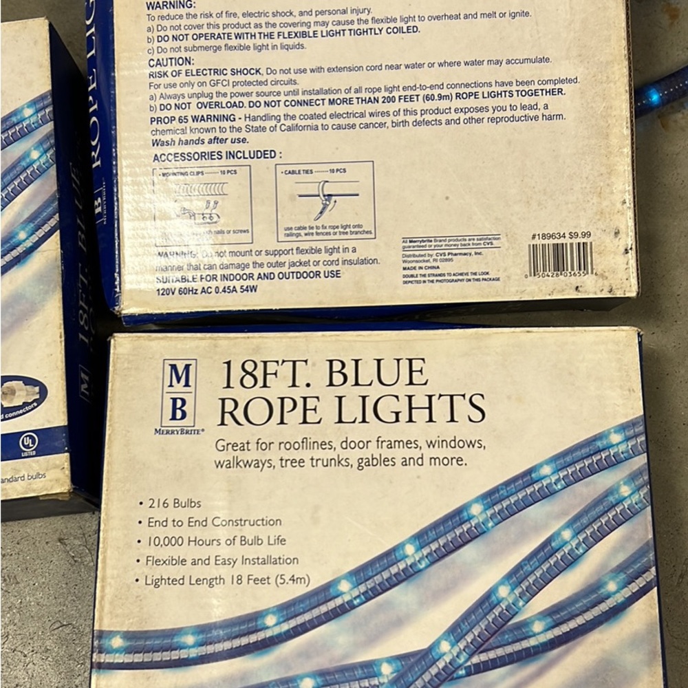 Vintage Blue Rope Lights - Picture 2 of 3